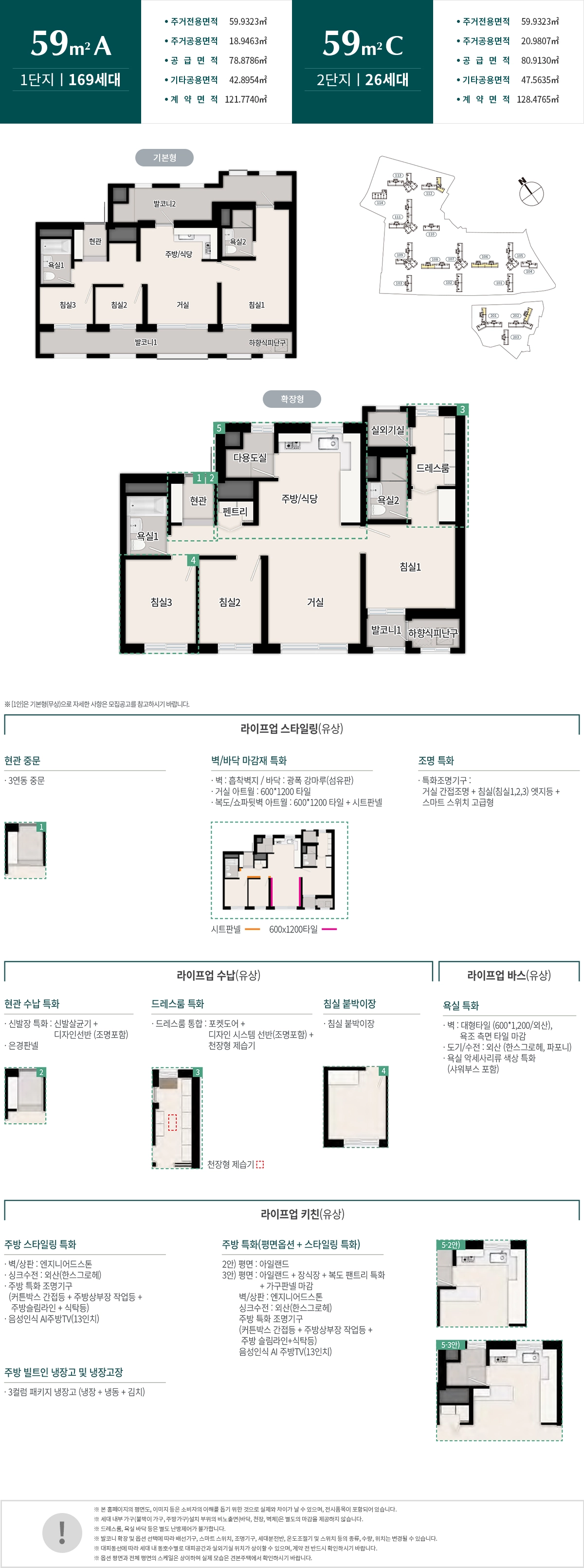 원주 푸르지오더센트럴 아파트의 59ac타입구조